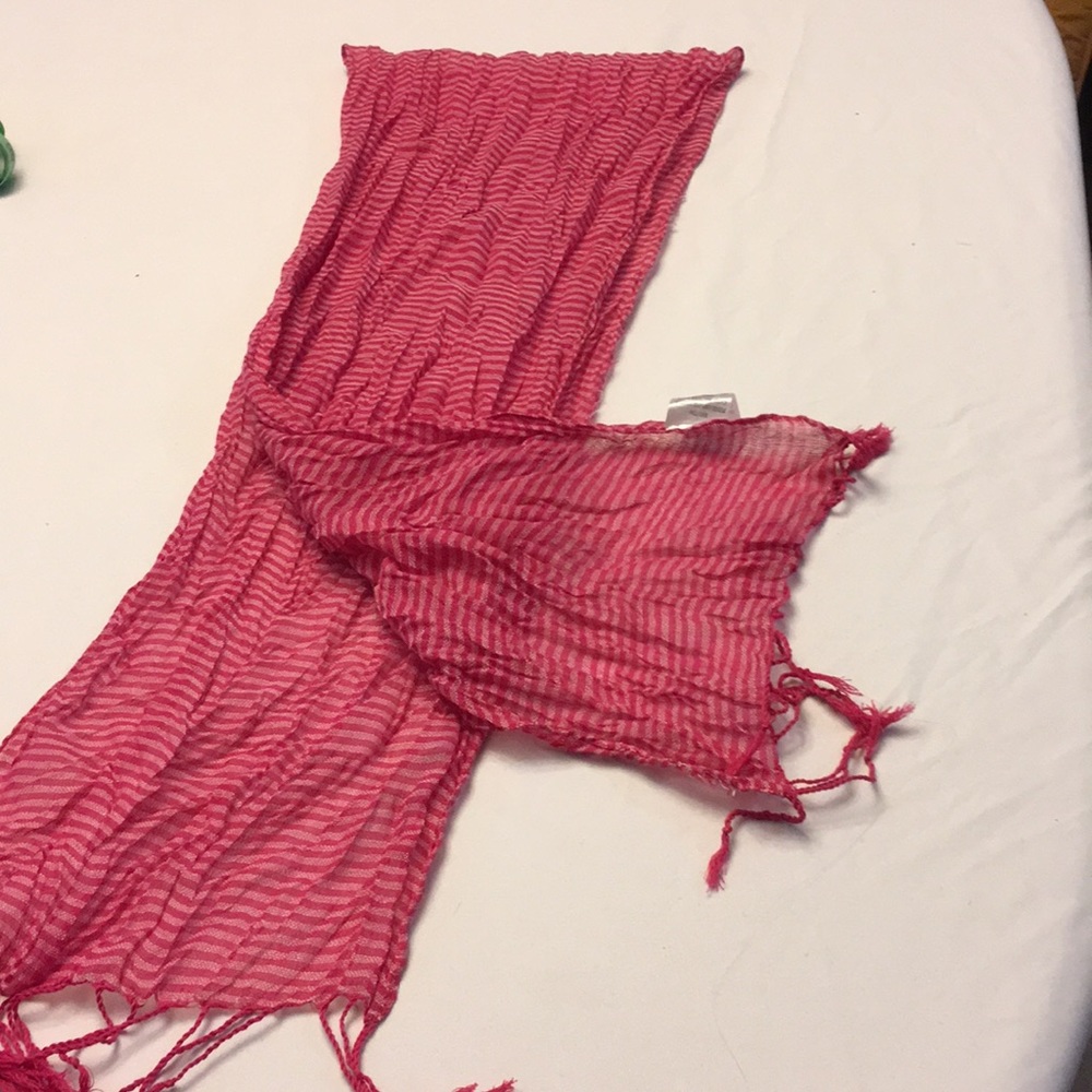 Pink sheer scarf